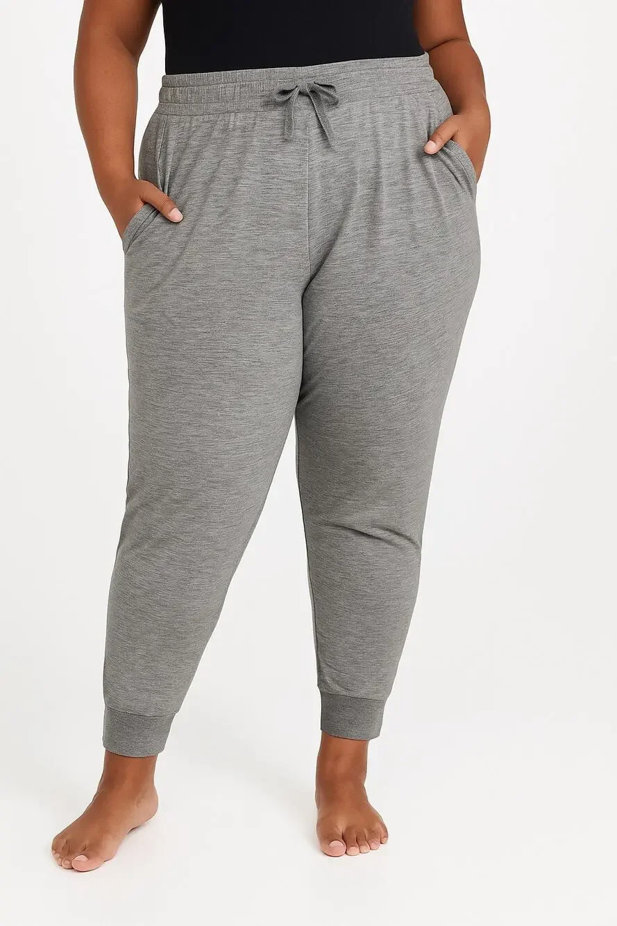Gap Fit Brushed Tech Jersey Gray Tapered High Waist Trousers Joggers Pants Sz XL